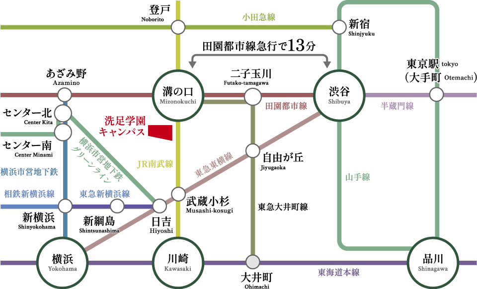 主要交通機関の路線図（詳細版）